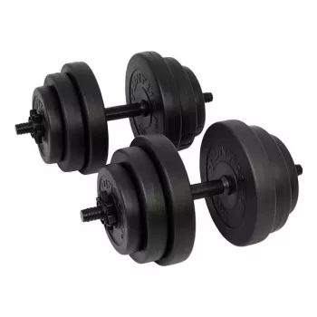 Tunturi 28 kg vinilinių hantelių rinkinys su spinlock strypais