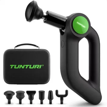 Tunturi MG70 Massage Gun Pro - Perkusinis masažuoklis, 20 greičių, 6 priedai, 2500 mAh baterija