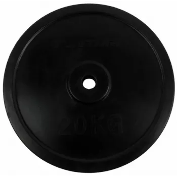 Tunturi guminis svorio diskas 20 kg – juoda gumuota ketaus plokštė (vienetas, 30 mm anga)