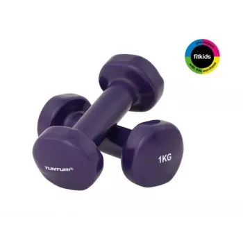 Tunturi Vinyliniai hanteliai 1 kg violetiniai – 2 vnt. rinkinys