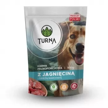 TURNA šlapias šunų maistas su ėriena – 500 g skardinė