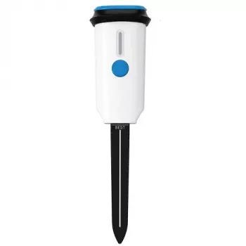 TUYA Smart Wi-Fi dirvožemio temperatūros ir drėgmės jutiklis, IP67 nerūdijančio plieno zondas, Tuya Smart Life programa, maitinamas 3x AA baterijomis, baltas