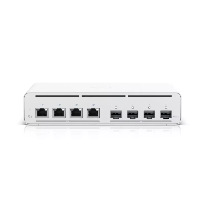 Ubiquiti UISP-S-PLUS-EU 8 prievadų 2.5GbE PoE++ komutatorius su 10G SFP+ uplink, 200W biudžetu