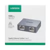 UGREEN 1 į 2 Gigabit Ethernet skirstytuvas, 1000Mbps LAN tinklo adapteris, RJ45 vyriškas į 2 moteriškus, pasyvus, juodas