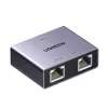 UGREEN 1 į 2 Gigabit Ethernet skirstytuvas, 1000Mbps LAN tinklo adapteris, RJ45 vyriškas į 2 moteriškus, pasyvus, juodas