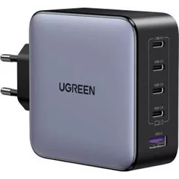 UGREEN 100W GaN technologijos 5-in-1 greitasis sieninis įkroviklis, 4x USB-C ir 1x USB-A, juodas (35536)