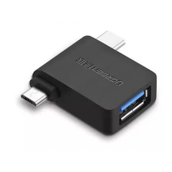 UGREEN 2 in 1 Adapter Micro USB Male + USB Type C Male to USB 3.0 Female Black