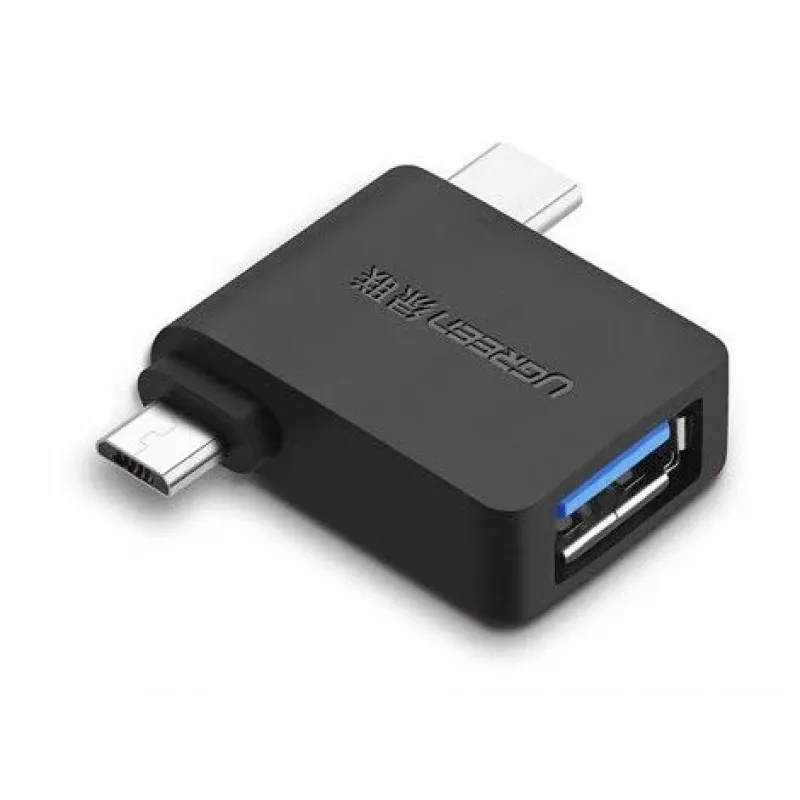 UGREEN 2 in 1 Adapter Micro USB Male + USB Type C Male to USB 3.0 Female Black