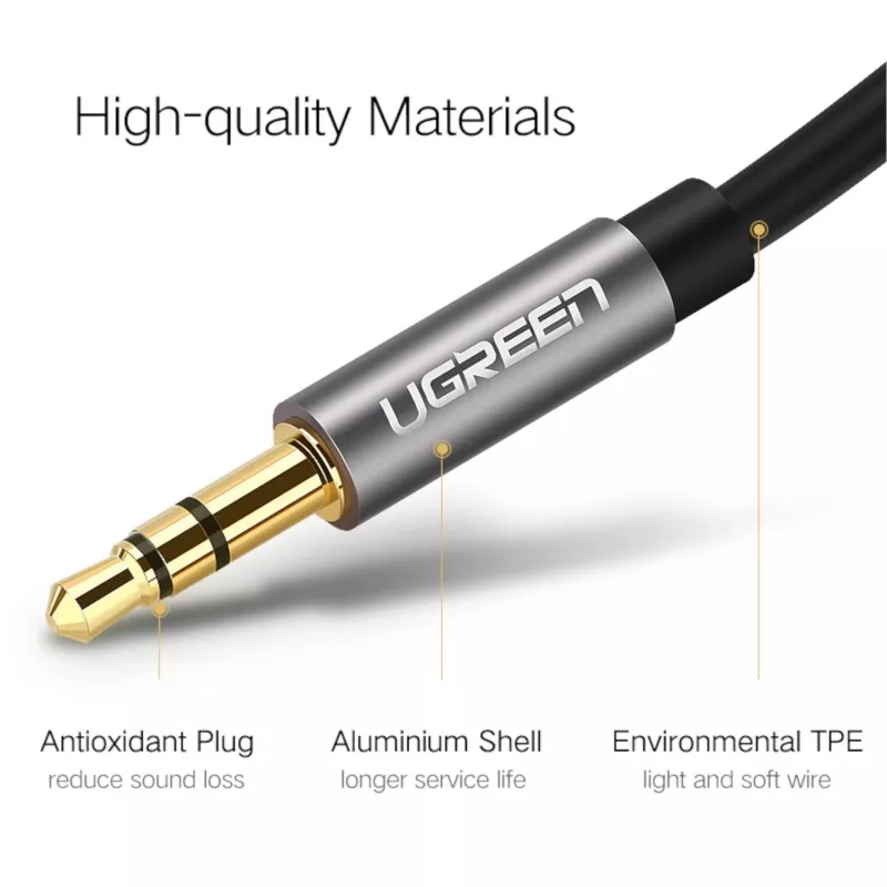 UGREEN 3.5mm AUX garso kabelis 3m juodas