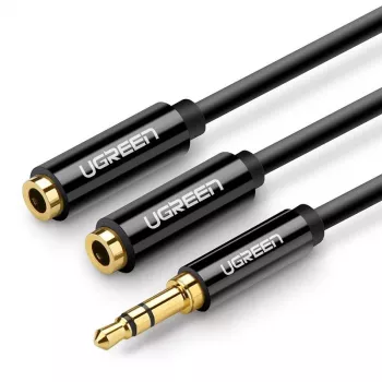 UGREEN 3.5mm ausinių skirstytuvas AUX Y-skirstytuvas 25cm juodas (20816)