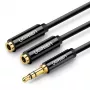 UGREEN 3.5mm ausinių skirstytuvas AUX Y-skirstytuvas 25cm juodas (20816)