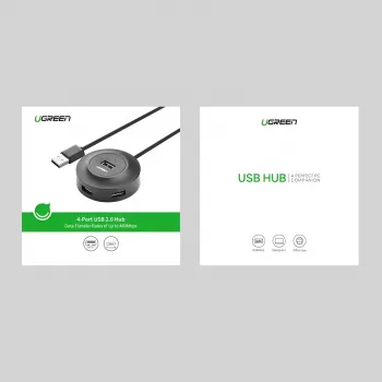 UGREEN 4-in-1 USB 2.0 šakotuvas (20777) - juodas