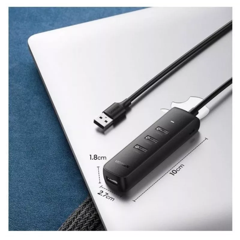 UGREEN 4-in-1 USB Hub 4x USB-A 3.0 PD DC 12V 0.25m Black (CM416 10915)