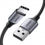 UGREEN 60128 USB-C į USB-A kabelis 2m juodas - USB 2.0, 480 Mbps, 3A greitasis įkrovimas