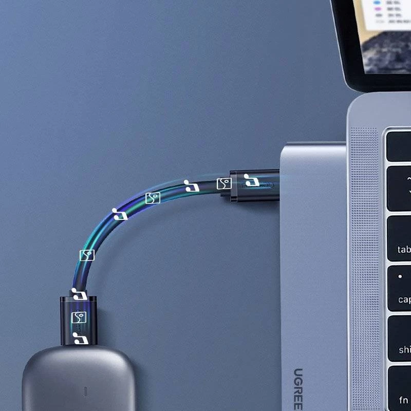 UGREEN 60559 USB-C dokavimo stotis 9-in-1 šakotuvas su 4K HDMI, 3x USB 3.0, Gigabit Ethernet, SD/MicroSD, 100W PD, sidabrinis