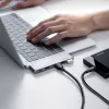 UGREEN 60559 USB-C dokavimo stotis 9-in-1 šakotuvas su 4K HDMI, 3x USB 3.0, Gigabit Ethernet, SD/MicroSD, 100W PD, sidabrinis