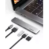 UGREEN 60559 USB-C dokavimo stotis 9-in-1 šakotuvas su 4K HDMI, 3x USB 3.0, Gigabit Ethernet, SD/MicroSD, 100W PD, sidabrinis