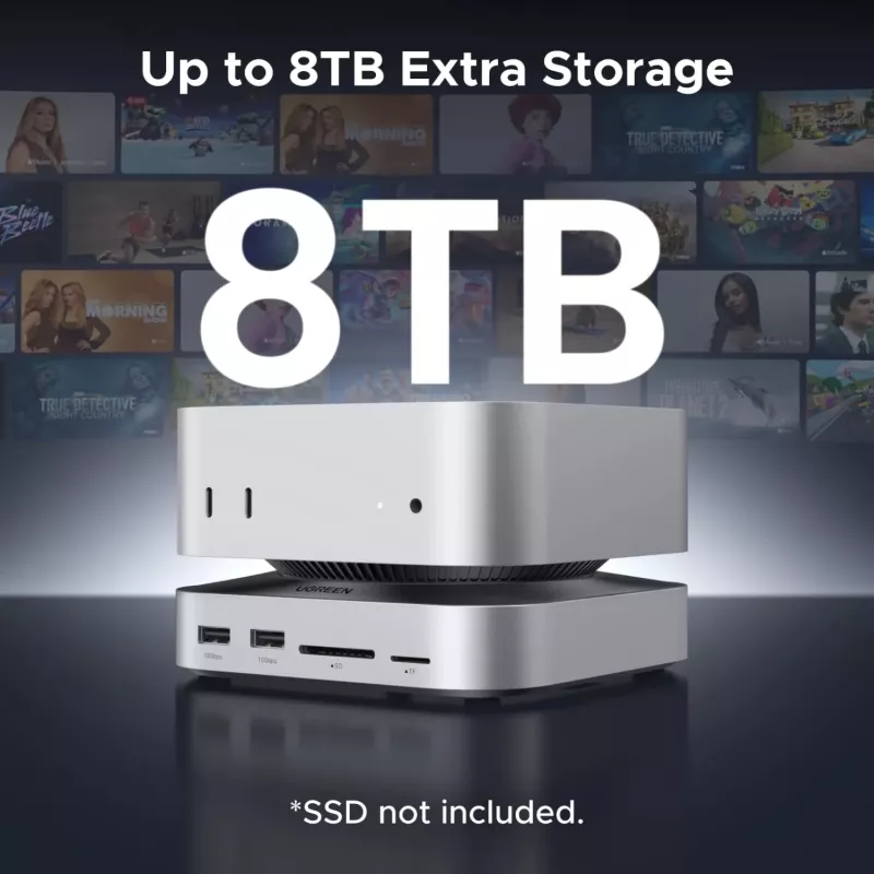 UGREEN 65487 USB-C 11-in-1 Docking Station, skirta Mac Mini M4/M4 Pro su M.2 SSD lizdu, Space Grey