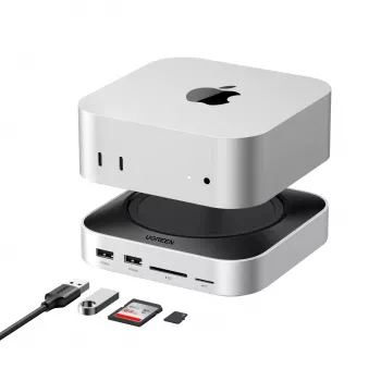 UGREEN 65487 USB-C 11-in-1 Docking Station, skirta Mac Mini M4/M4 Pro su M.2 SSD lizdu, Space Grey