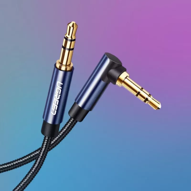 UGREEN Kampinis AUX kabelis 2 x Mini Jack 3,5 mm 1,5 m Mėlynas (AV112)