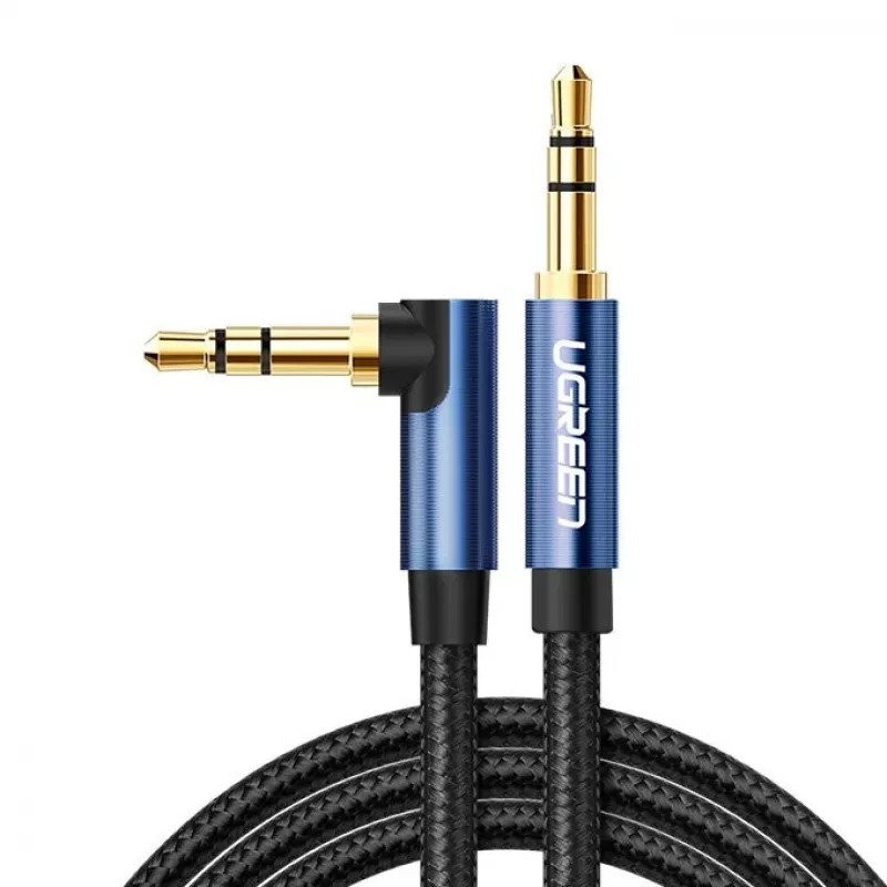 UGREEN Kampinis AUX kabelis 2 x Mini Jack 3,5 mm 1,5 m Mėlynas (AV112)