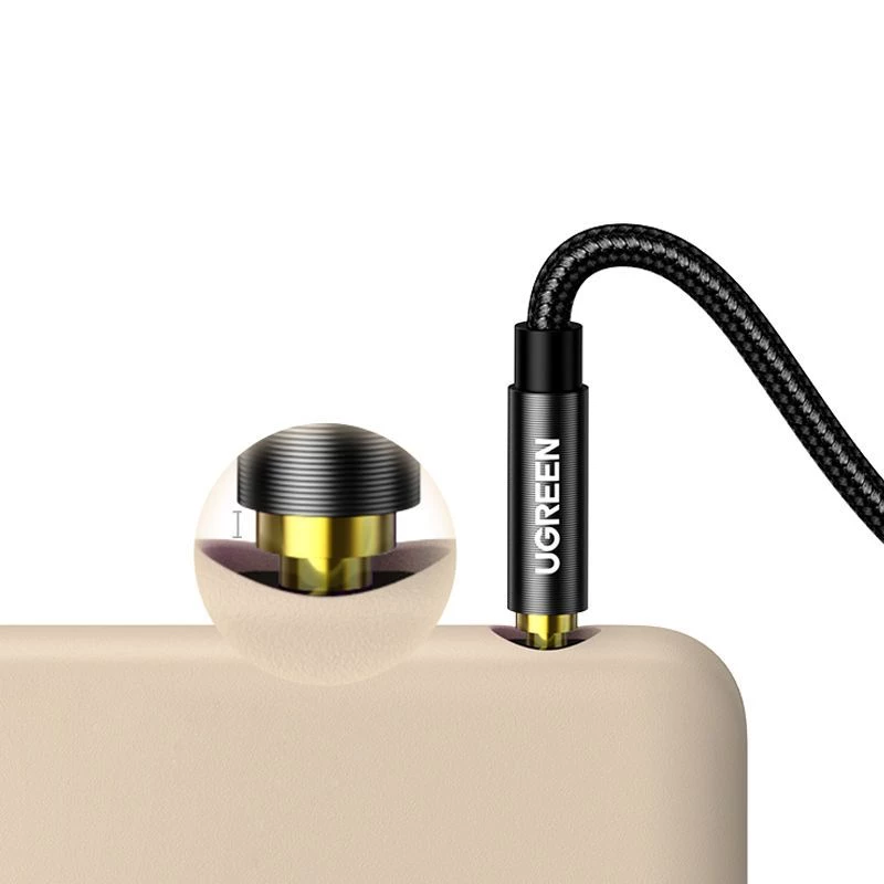 UGREEN AUX garso laidas 3,5 mm kampuotas kištukas 2 m mėlynas (AV112)