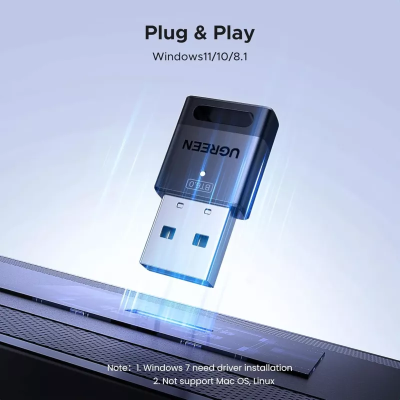 UGREEN Bluetooth 6.0 USB adapteris - juodas
