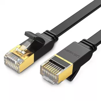 UGREEN Cat 7 STP Ethernet Patch Cable 10m Black Flat RJ45 LAN 10 Gbps