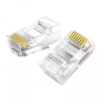 UGREEN Cat6 RJ45 moduliniai kištukai - permatomi su aukso kontaktais (10 vnt.)