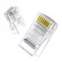 UGREEN Cat6 RJ45 moduliniai kištukai - permatomi su aukso kontaktais (10 vnt.)
