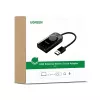 UGREEN CM129 USB-A į 3,5 mm išorinis stereo garso adapteris - juoda