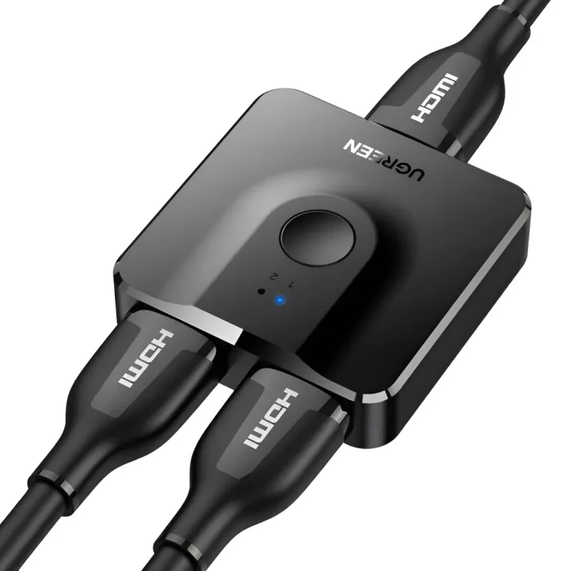 UGREEN CM217-50966 2-in-1 dvipusis 4K HDMI perjungiklis - juoda