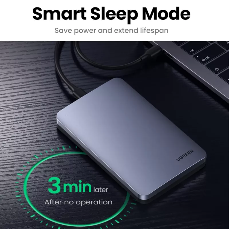 UGREEN CM300 2,5 colio USB Type-C kietojo disko korpusas - sidabrinis