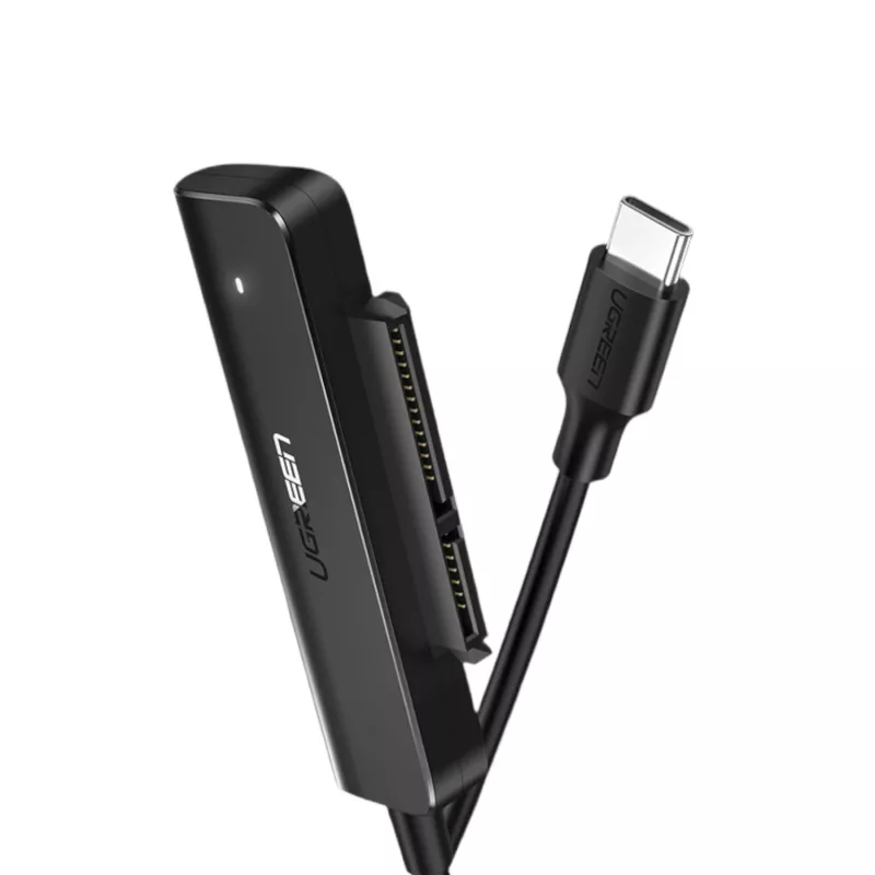 UGREEN CM321 USB-C į 2,5 colio SATA HDD/SSD keitiklio laidas 5Gbps juodos spalvos