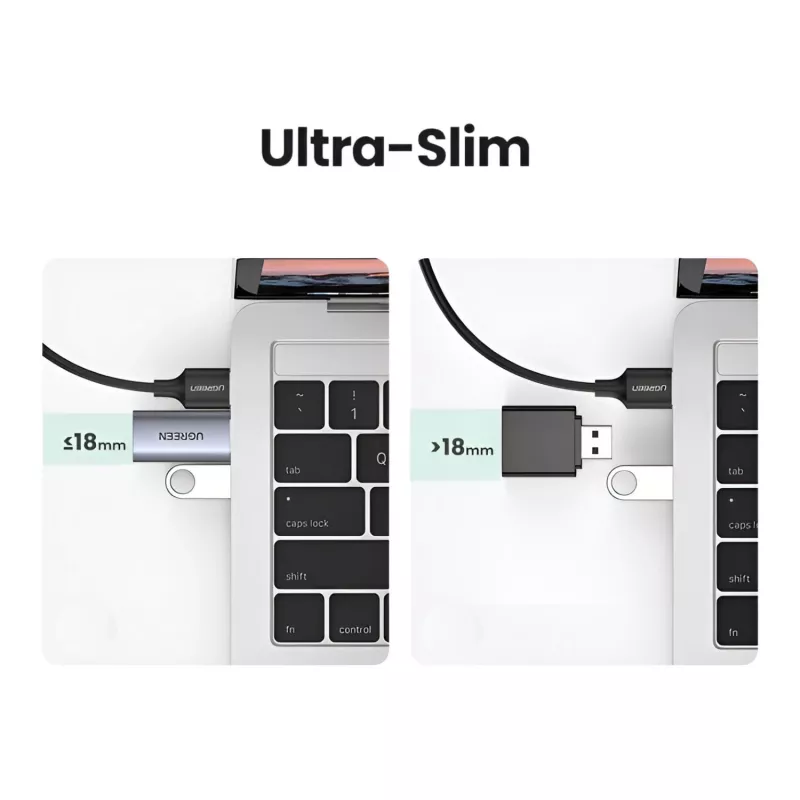 UGREEN CM383-80864 USB-A į 3,5 mm garso lizdą išorinis garso adapteris - sidabrinis