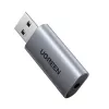 UGREEN CM383-80864 USB-A į 3,5 mm garso lizdą išorinis garso adapteris - sidabrinis
