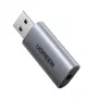 UGREEN CM383-80864 USB-A į 3,5 mm garso lizdą išorinis garso adapteris - sidabrinis