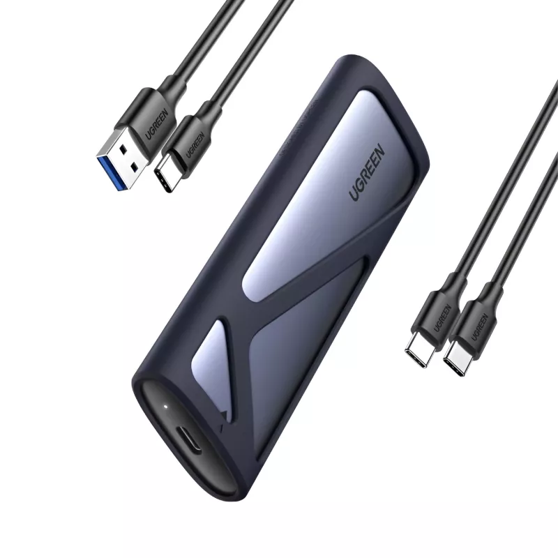 UGREEN CM400-90264 M.2 NVMe/SATA SSD korpusas 10Gbps USB-C 3.2 Gen 2 be įrankių, aliuminio, sidabrinis