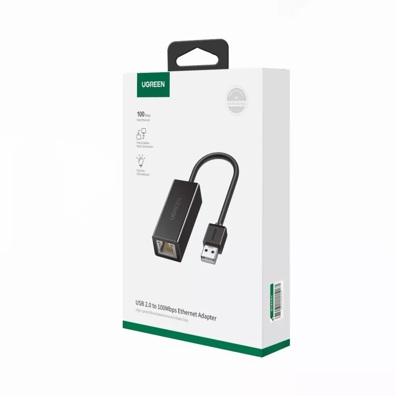 UGREEN CR110 USB 2.0 į RJ45 Ethernet adapteris - juoda