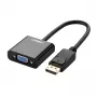 UGREEN DisplayPort vyriškas į VGA moterišką keitiklis, aktyvus adapteris, Full HD 1080p, auksu padengtas, juodas