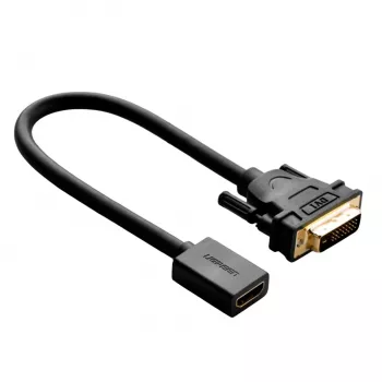 UGREEN DVI į HDMI laidas adapteris 15cm vyriškas į moterišką 1080p Full HD juodas