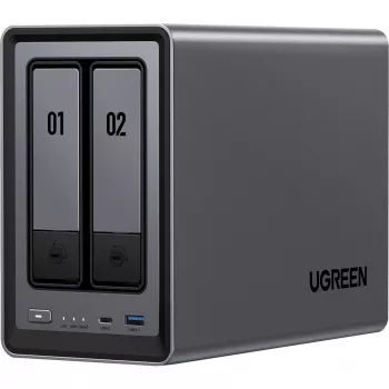 UGREEN DXP2800+ 2x Seagate IronWolf HDD rinkinys – 2 lizdų NAS su Intel Celeron N5105, 8 GB DDR4, 2x 2.5GbE, 2x 4 TB HDD