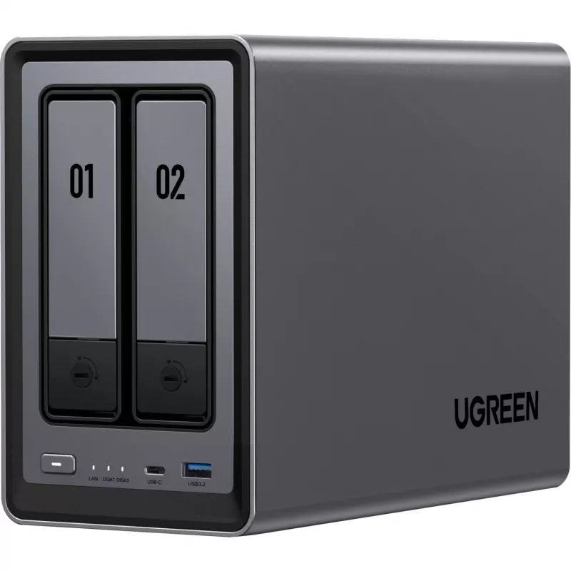 UGREEN DXP2800+ 2x Seagate IronWolf HDD rinkinys – 2 lizdų NAS su Intel Celeron N5105, 8 GB DDR4, 2x 2.5GbE, 2x 4 TB HDD