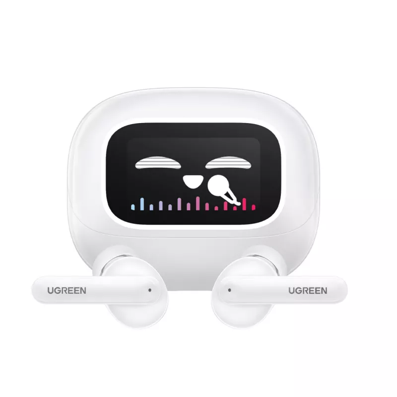 UGREEN EchoBuds Magic belaidžiai į ausis įdedami ausinukai su aktyviu triukšmo slopinimu, Bluetooth 5.2, IPX5 atsparumas vandeniui – balti