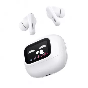 UGREEN EchoBuds Magic belaidžiai į ausis įdedami ausinukai su aktyviu triukšmo slopinimu, Bluetooth 5.2, IPX5 atsparumas vandeniui – balti