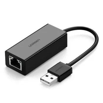 Ugreen išorinė tinklo kortelė RJ45 - USB 2.0 100 Mbps Ethernet juoda (CR110 20254)
