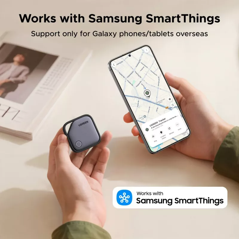 UGREEN FineTrack Bluetooth Tracker CM829, skirtas Samsung SmartThings, juodas