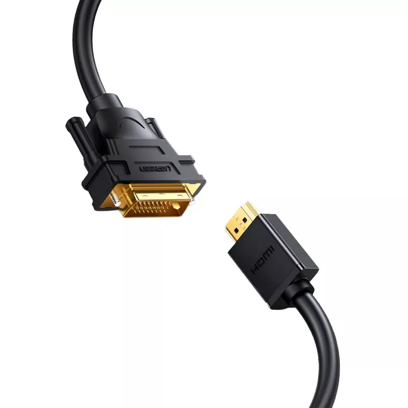 UGREEN HD106 HDMI į DVI laidas, 2 m, juodas, 1080p, auksu padengtas, trigubai ekranuotas