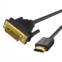 UGREEN HD106 HDMI į DVI laidas, 2 m, juodas, 1080p, auksu padengtas, trigubai ekranuotas