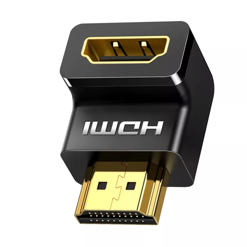 UGREEN HDMI kampinis adapteris 90 laipsnių žemyn 4K 60Hz HD112 juodas